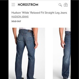 Hudson 'Wilde' Relaxed Straight Leg Jeans 31 mens
